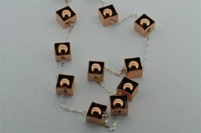 Elegant Copper Framed Balls & Sterling Silver Necklace - Perfect for Women's Jewelry, Gift Giving, and Special Occasions