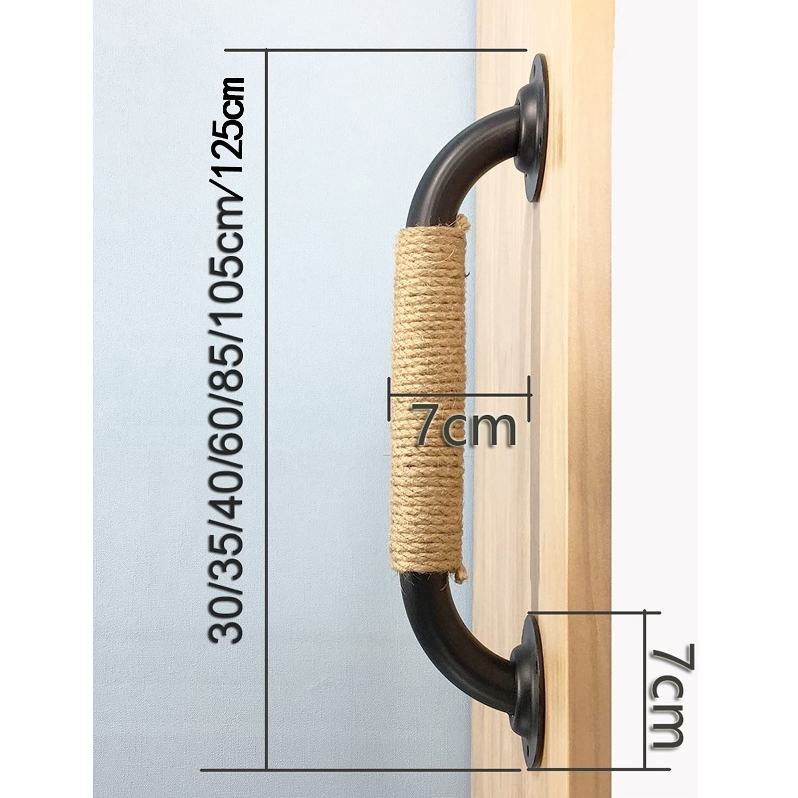 Metal Iron Pull Push Barn Door Rope Handles - 105mm Cupboard & Drawer Handles for Kitchen Cabinets, Closets & Garden Shed Gates | Durable Replacement Grab Bars for Furniture & Home Decor