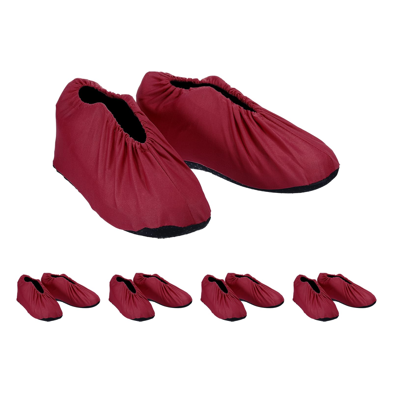 **PATIKIL Reusable Non-Slip Shoe Covers – 5 Pairs Washable, Thickened & Soft for Indoor, Lab, Home & Office – Dark Red – Perfect for Hospitals, Clean Rooms & Pet-Friendly Spaces**