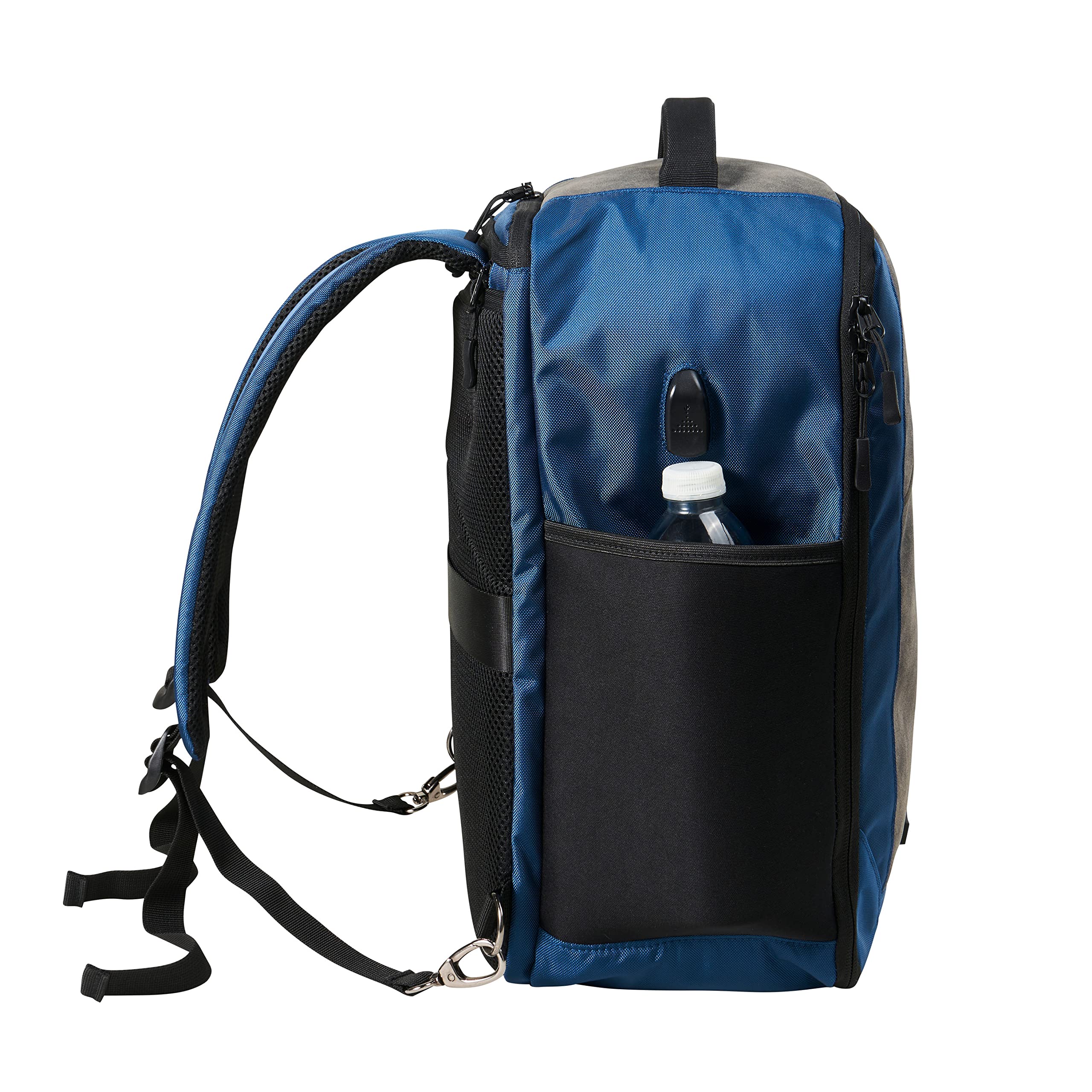 Manhattan XL 16x10x8 Inch Travel Backpack - USB Charging Port, Underseat Carry-On Luggage & Laptop Backpack for Men & Women (Blue) - Perfect for Air Travel, Business Trips & Daily Commute
