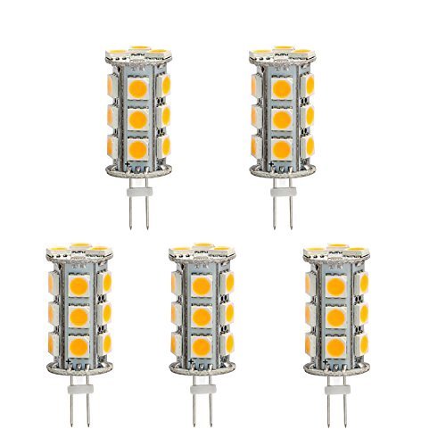 HERO-LED BTG4-18T-CW G4 LED Bulb 3.6W (20-25W Halogen Equivalent) Cool White 6000K - 5 Pack Non-Dimmable - Perfect for Under Cabinet Lighting, RV Interior, Marine Applications & Landscape Accent Lighting