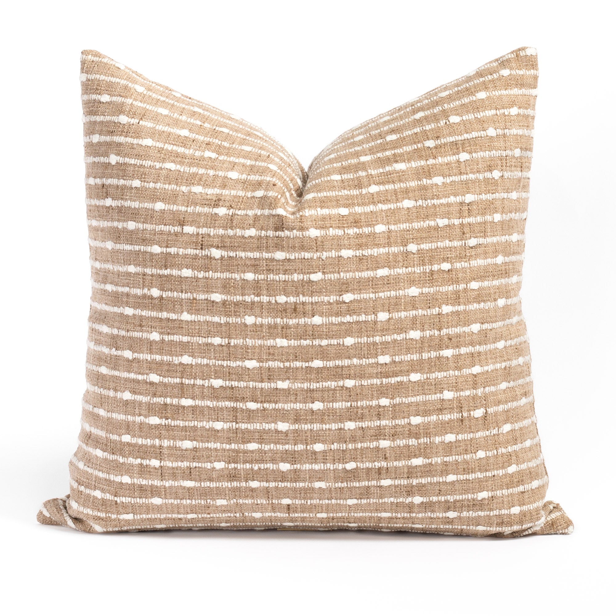 Arren Stripe 20x20 Burlap Pillow Cover - Decorative Square Throw Pillow for Sofa, Bed & Home Decor