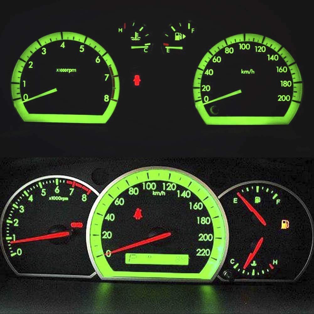 T5 LED Bulbs 74 73 37 2721 - Super Bright Green LED Replacement Bulbs for Car Dashboard, Instrument Panel & Gauge Cluster Lights - Perfect for Night Driving & Enhanced Visibility