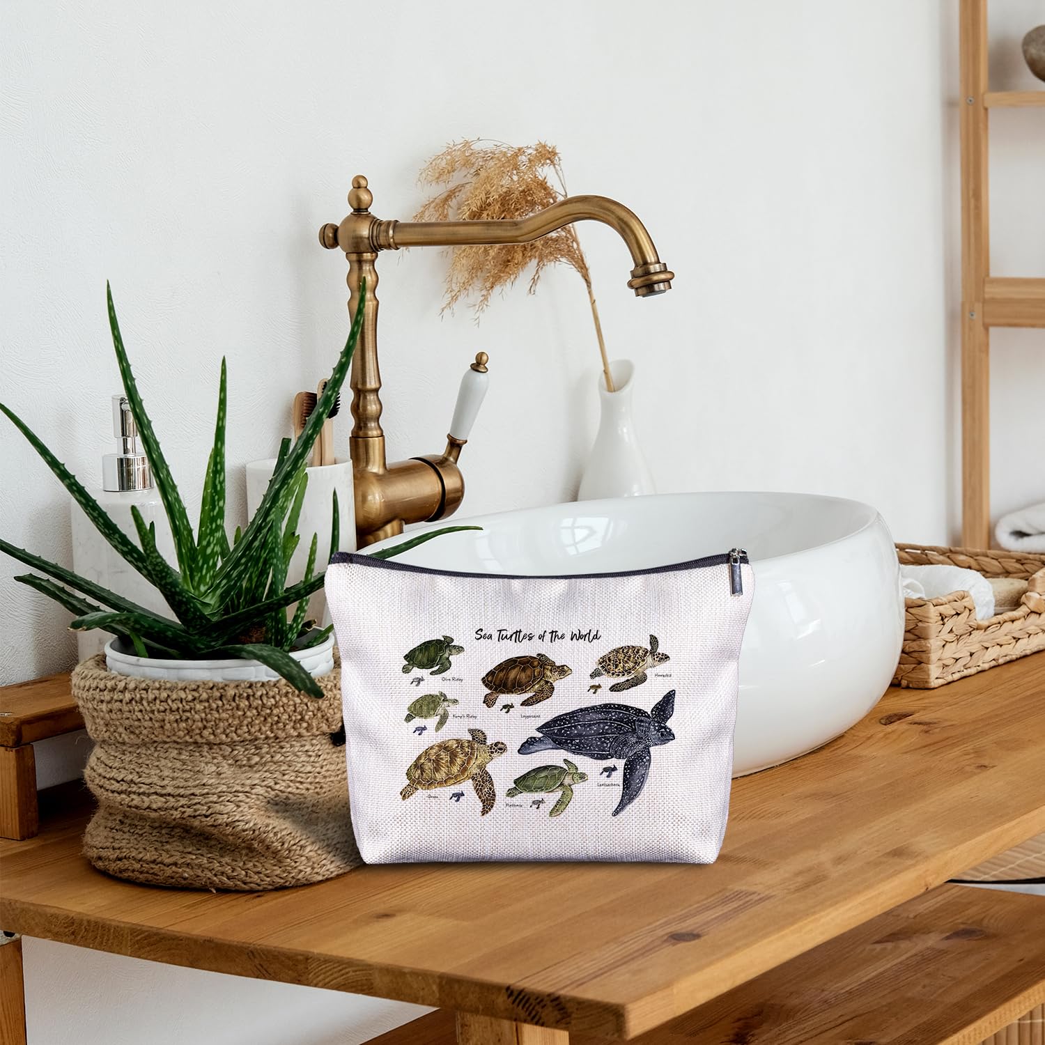 Sea Turtle Cosmetic Bag - Waterproof Makeup Pouch for Women | Cute Turtle-Themed Travel Organizer | Perfect Gift for Beach Lovers & Eco-Friendly Lifestyle