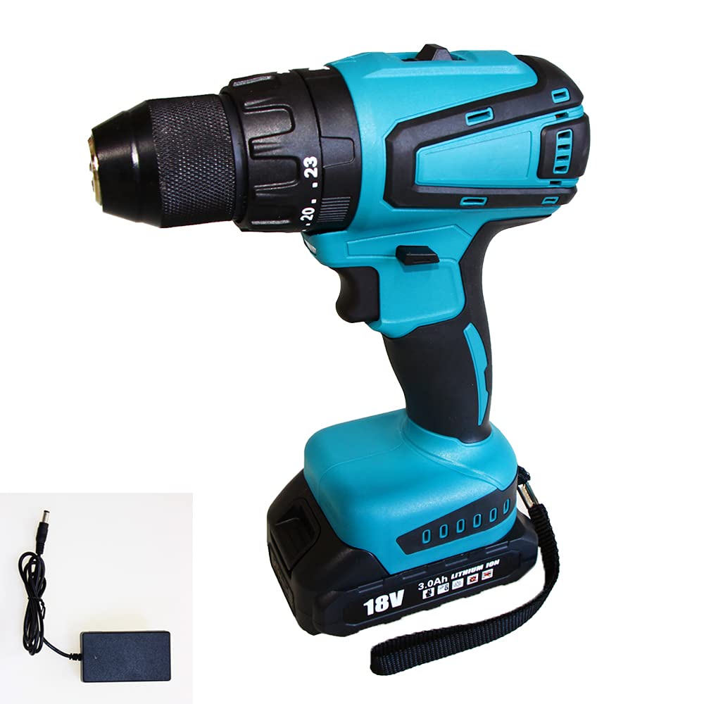 20V Cordless Hammer Drill & Screwdriver Kit with 3.0Ah Lithium-Ion Battery & Fast Charger - Compatible with Makita Power Tools - Perfect for DIY Projects, Home Repairs & Construction Work