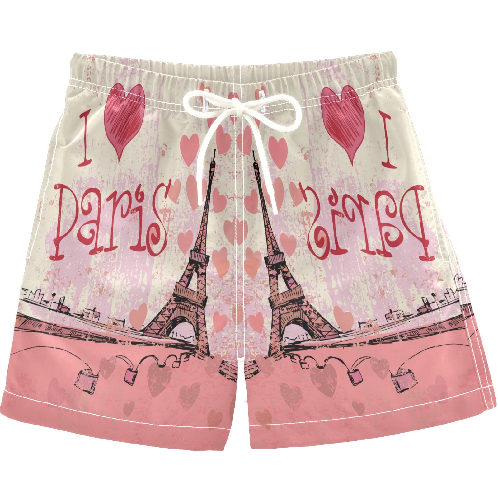 Visesunny Paris Swim Trunks for Toddler Boys - Beach & Pool Swimwear