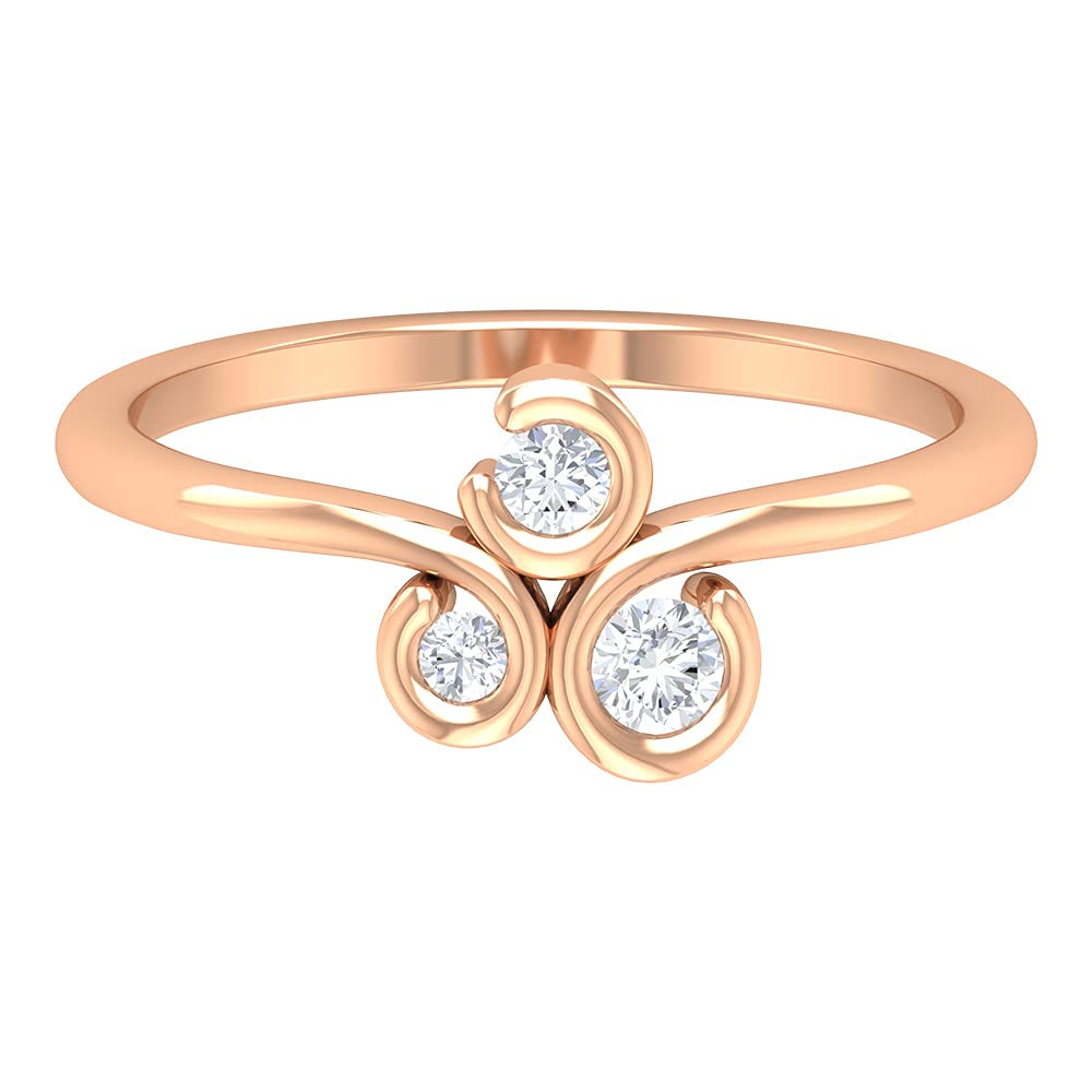 1/4 CT Minimalist Three Stone Diamond Ring - 14K Solid Gold Bezel Set Natural Diamond Engagement Ring for Women - Perfect for Proposals, Anniversaries & Special Occasions