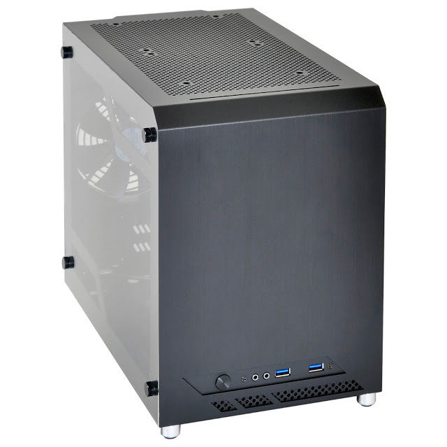 Lian Li PC-Q10WX Mini ITX Tower Case with Tempered Glass Side Panel - Compact Gaming PC Build for Small Spaces & Home Office Setup