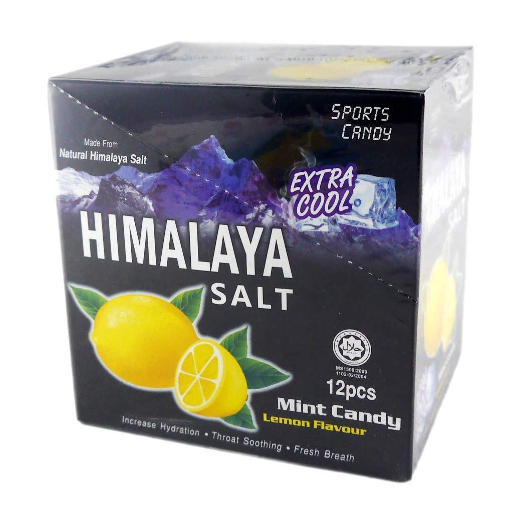 12 Pack Big Foot Natural Himalayan Salt Mint Candy - Lemon Flavor (144 Pieces Total) | Refreshing Breath Mints for Office, Travel & After Meals
