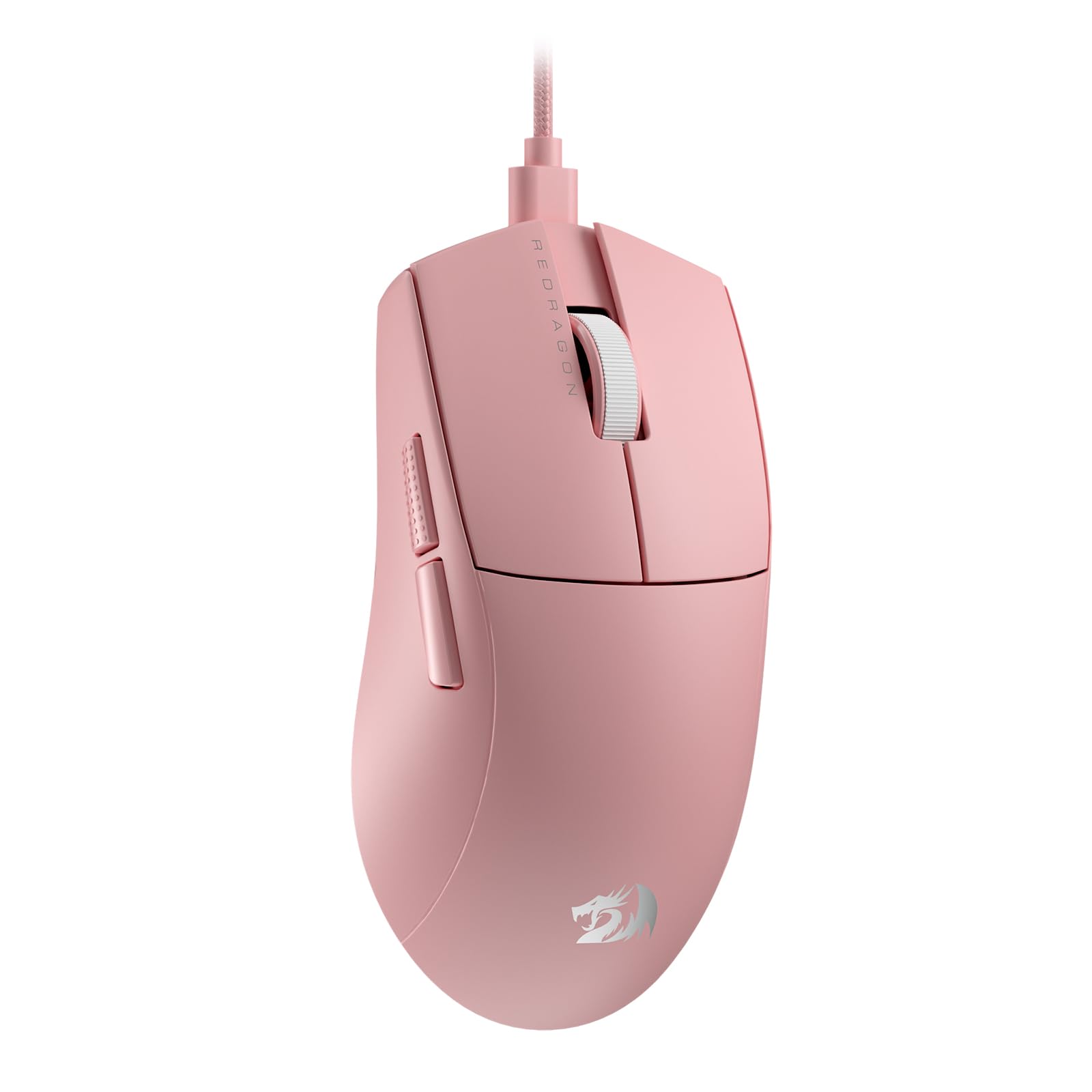 Redragon M724 Wired Gaming Mouse - 42g Ultra Lightweight, 12400 Max DPI Optical Sensor, 5 Programmable Buttons, Ergonomic Grip, Software Support for DIY Keybinds & DPI - Pink | Perfect for FPS, MOBA & Esports Gaming