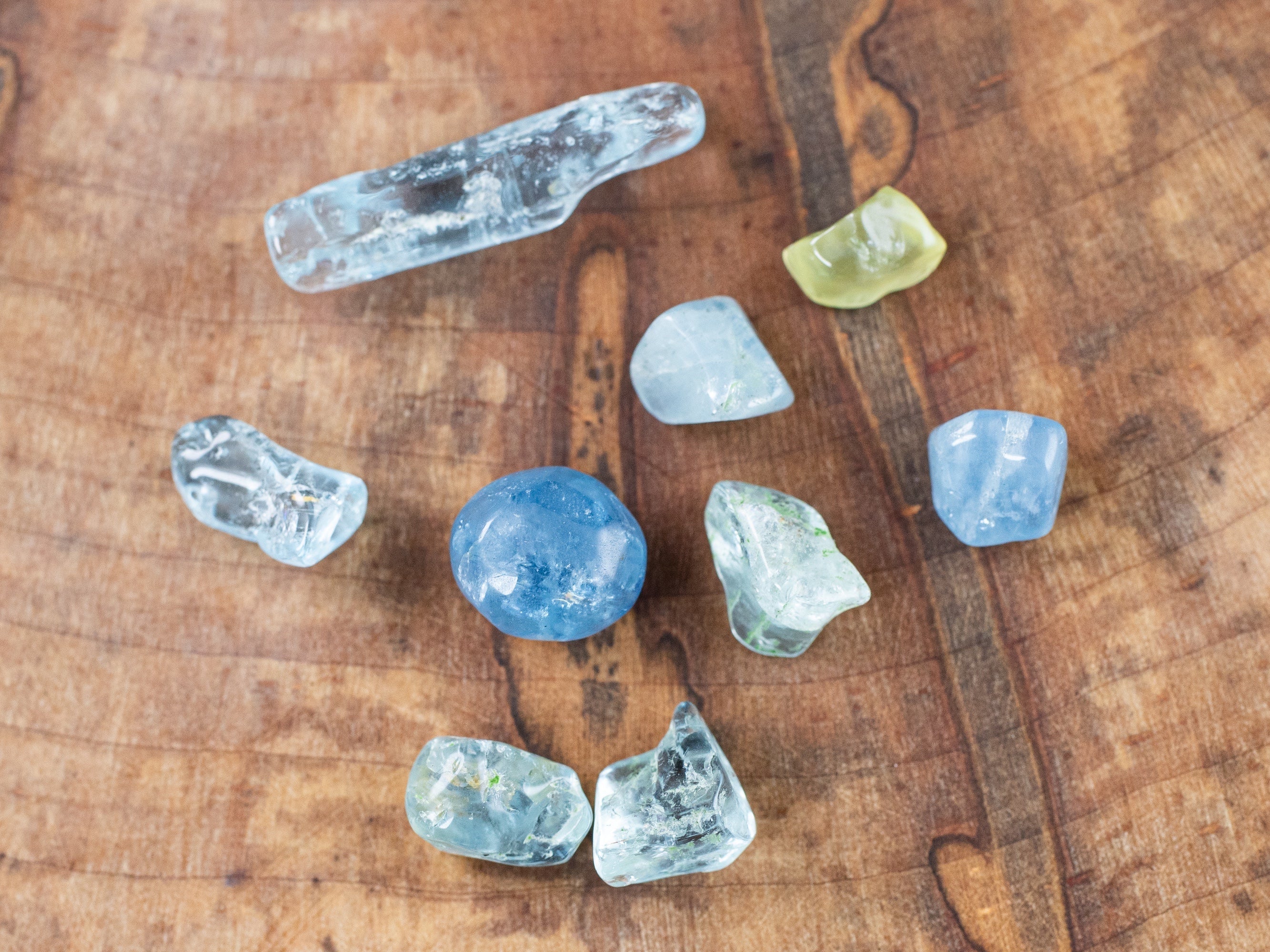 Natural Aquamarine Raw Crystals - March Birthstone, Healing Gemstones for Jewelry Making, DIY Craft Supplies, Meditation & Energy Healing - E1736