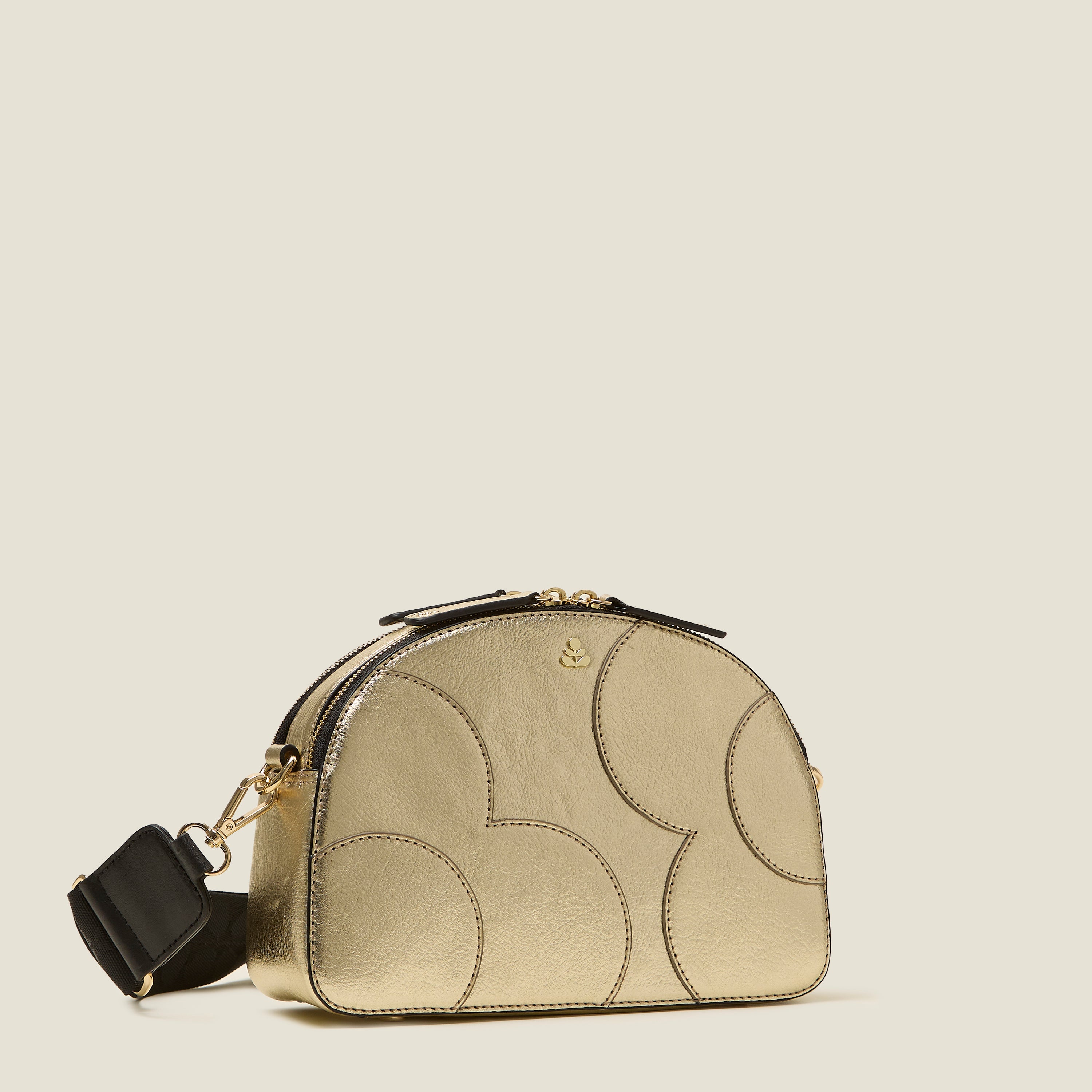 Luna Crossbody Bag with Spot Flower Design in Gold - Stylish and Trendy Handbag for Women, Perfect for Everyday Use, Shopping, and Travel
