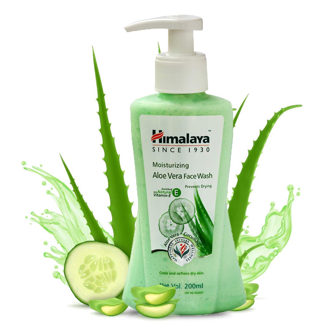 Himalaya Aloe Vera Moisturizing Face Wash 200ml & Kesar Fairness Face Wash 150ml - Gentle Cleansing for Dry & Sensitive Skin, Brightening for Dull Skin - Perfect for Daily Skincare Routine
