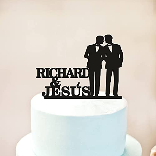 Customized Mr & Mr Cake Topper for Gay Weddings - Personalized His & His Same-Sex Wedding Cake Decor - Perfect for LGBTQ+ Couples, Anniversaries, and Celebrations