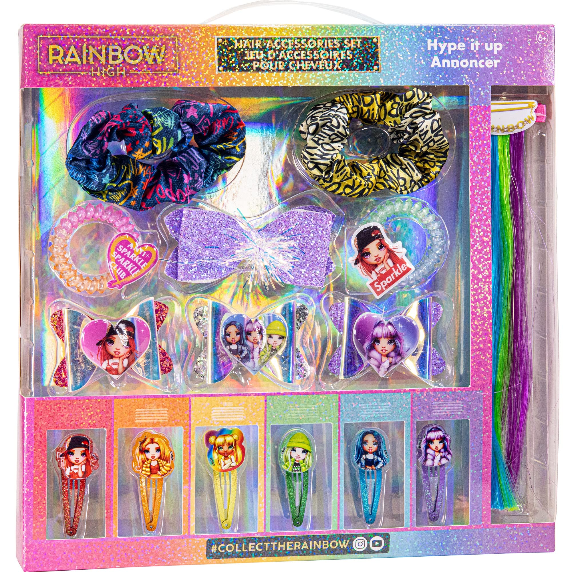 Rainbow High Fashion Doll Hair Accessories Set - 15 Pcs with Hair Bows, Extensions, Scrunchies & Clips | Perfect Gift for Girls Ages 3+ | Great for Birthday Parties, Sleepovers, Dress-Up Play & Doll Styling