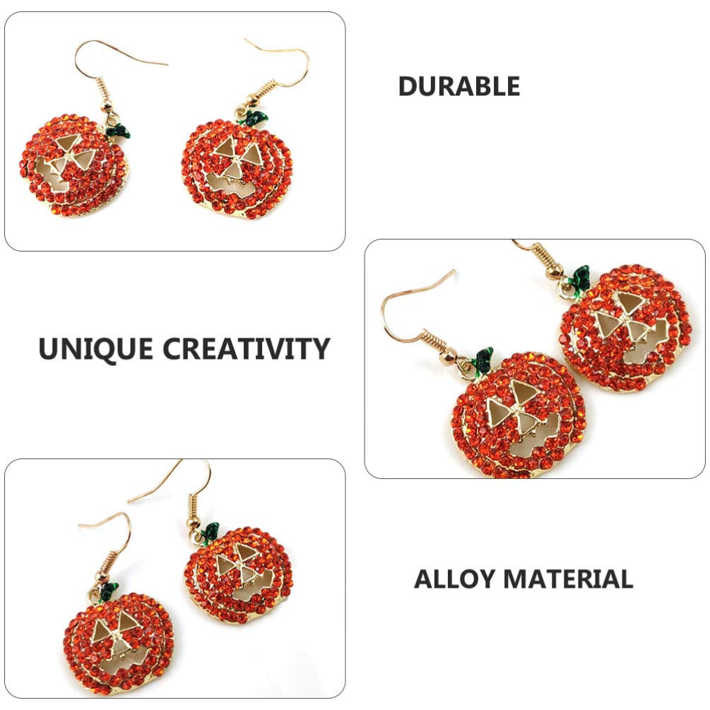 Pumpkin Earrings for Women - Funny Halloween Hook Earrings, Alloy Festival Dangle Ear Jewelry | Perfect for Halloween Parties, Costume Accessories & Fall Fashion
