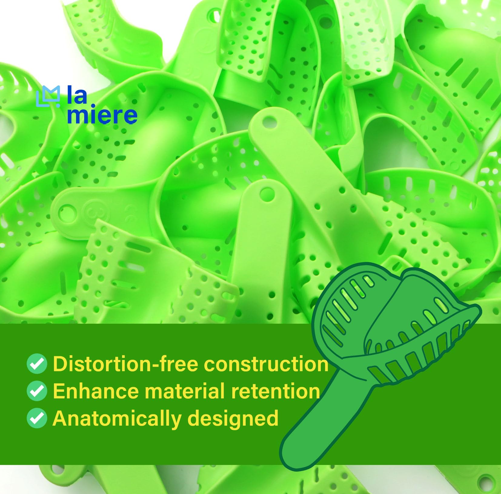 Autoclavable Perforated Dental Impression Trays - Medium Upper, Set of 12 (#3) | Ideal for Dentists, Orthodontists & Dental Labs for Precise Impressions