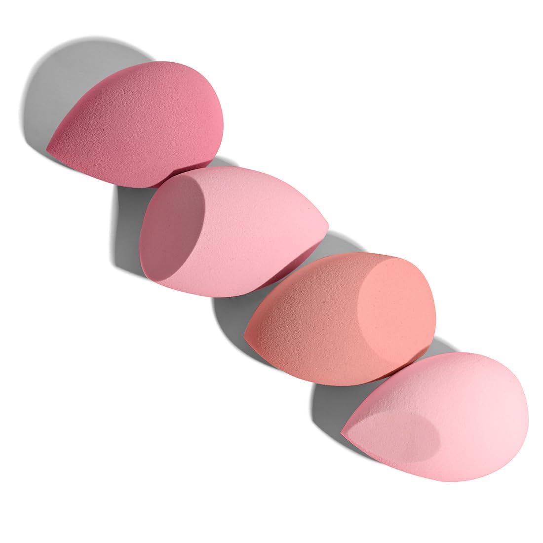 Gleva 4Pcs Beauty Blender Sponge Set - Soft Egg Shaped Makeup Sponge for Flawless Liquid Foundation, Cream & Powder Application | Wet & Dry Makeup Blender for Women & Girls | Perfect for Daily Makeup, Contouring & Professional Use (Multicolor)