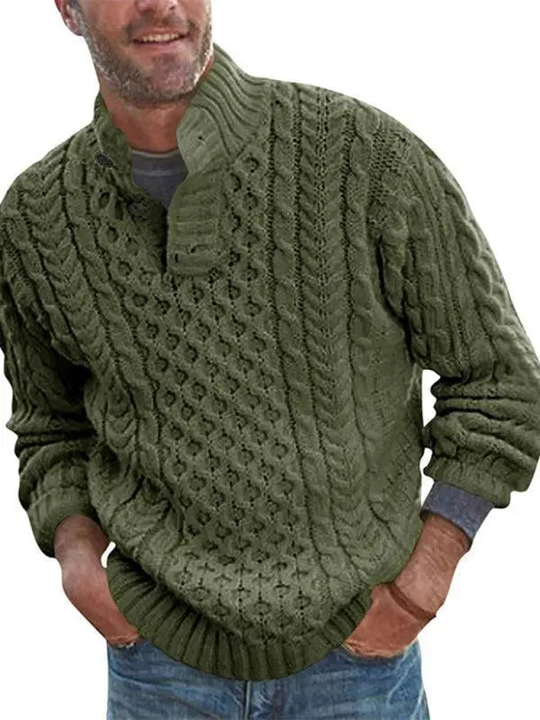 Men's Knitted Turtle Neck Sweater - Cozy Winter Pullover for Casual & Office Wear