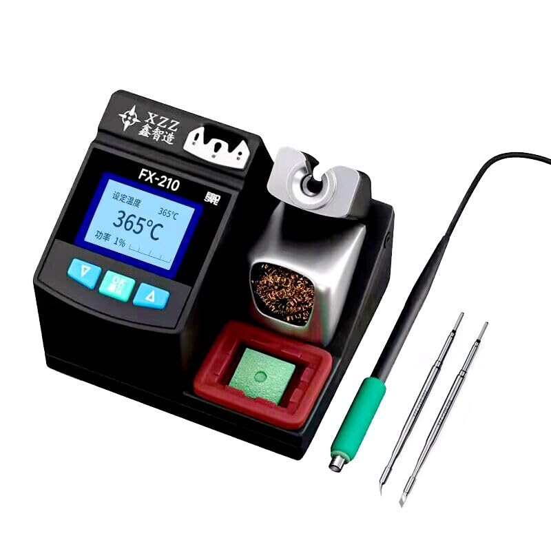 FX-210 Lead-Free Soldering Station Kit with Intelligent Temperature Control & 2S Fast Heating - 110V for Phone PCB Repair, Electronics DIY & Home Appliance Maintenance