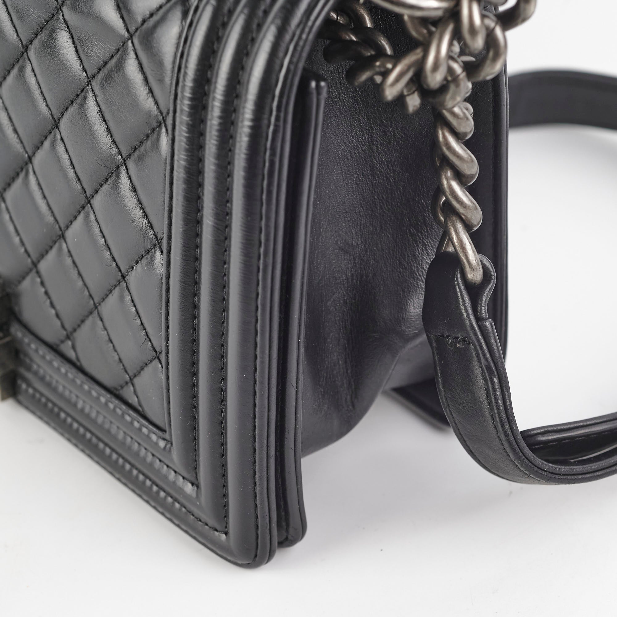 Chanel Quilted Old Medium Boy Bag in Black - Luxury Crossbody Handbag for Women, Perfect for Date Night & Evening Events