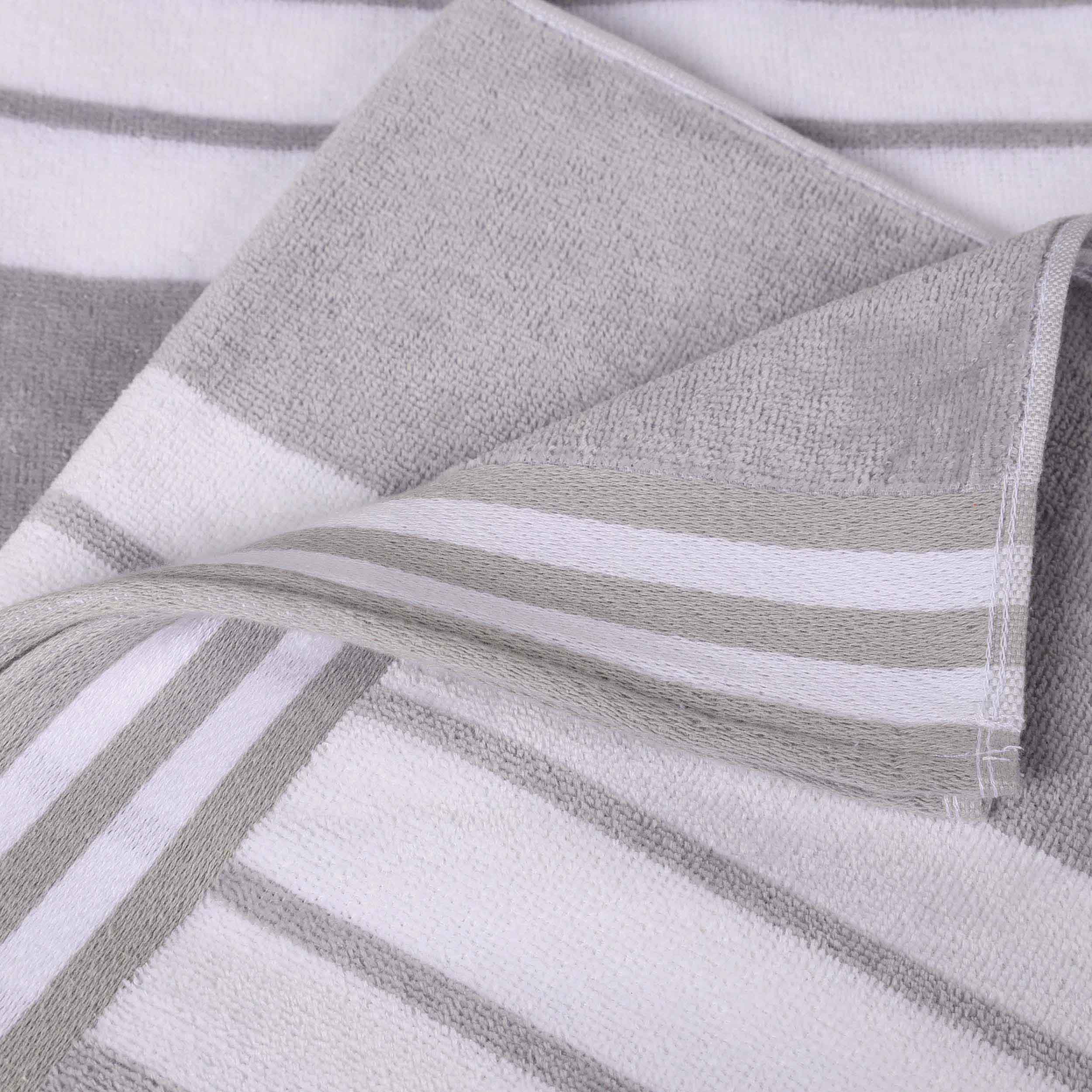 Premium Oversized Cabana Striped Cotton Beach Towel Set - 2, 4, or 6 Pack - Soft Quick-Dry Bath Towels for Pool, Beach, Vacation & Spa Days