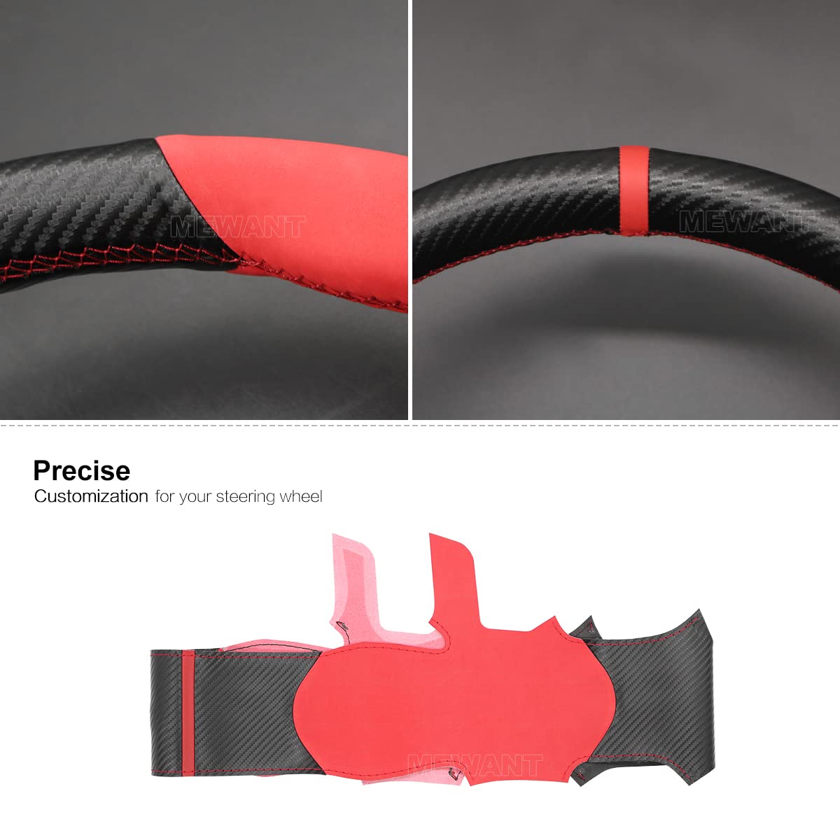 Premium Suede & Carbon Fiber Steering Wheel Cover for Toyota GR Supra 2020-2022 - Hand Stitched Custom Fit Grip Wrap for Enhanced Comfort & Style - Perfect for Daily Commute & Sporty Driving
