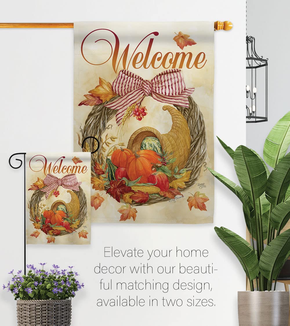 Fall Harvest Cornucopia Wreath Kit - Home & Garden Decor for Autumn