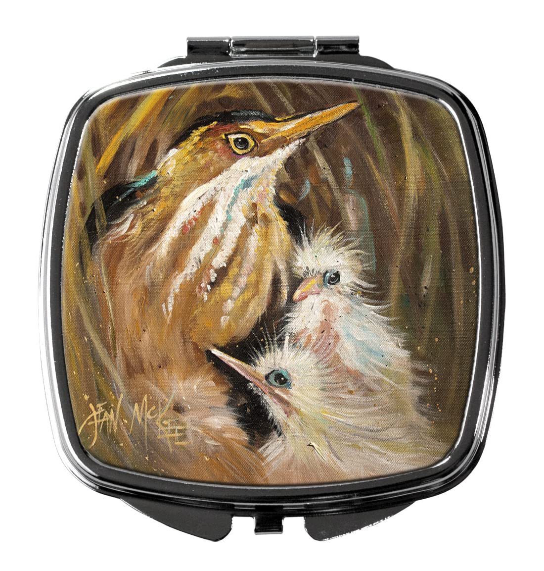 Happy Family Compact Mirror - Decorative Travel Makeup Mirror for Women & Girls | Portable Folding Handheld Mirror | Perfect Gift for Birthdays, Bridal Showers & Travel Accessories | Caroline's Treasures JMK1223SCM