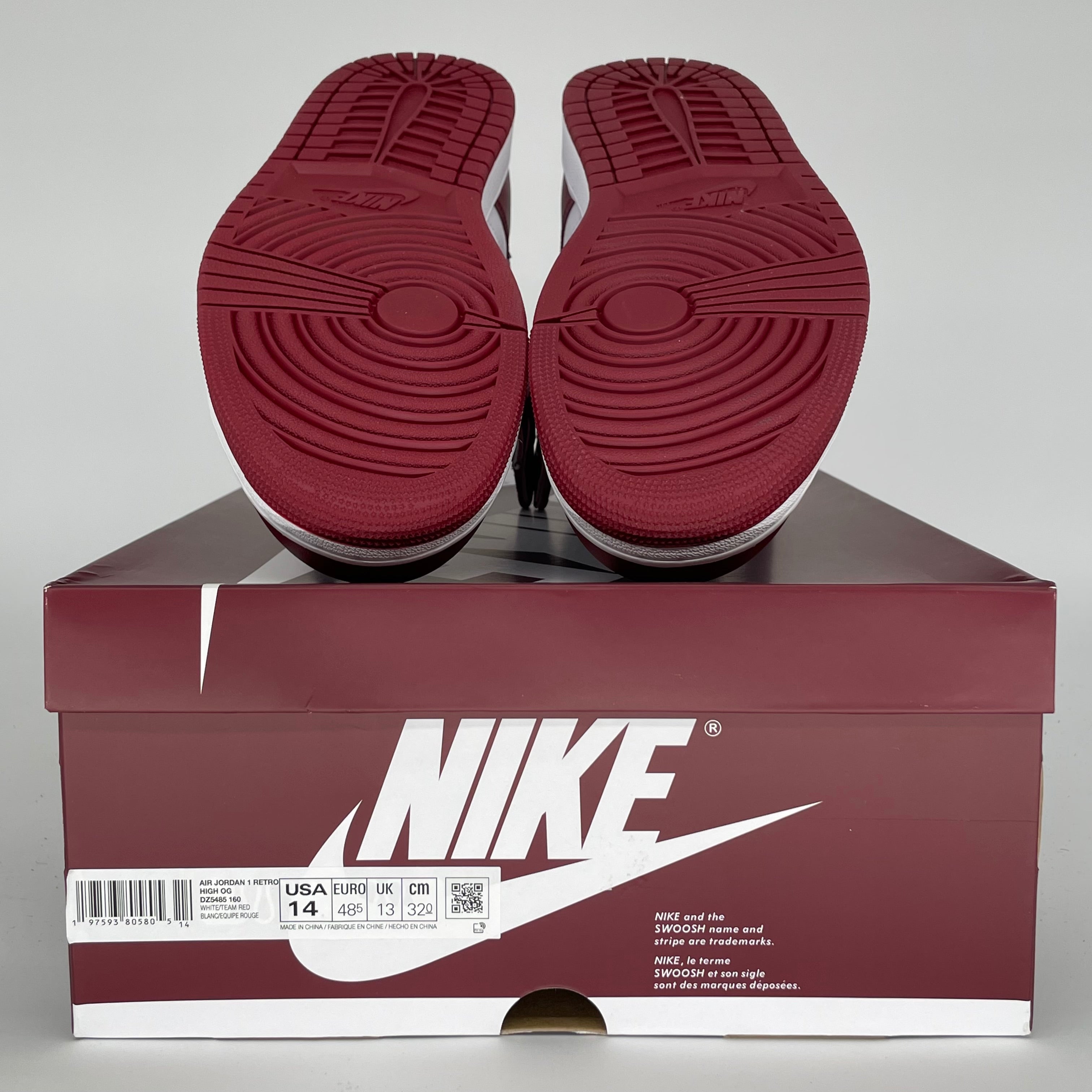 Authentic Air Jordan 1 Artisanal Team Red Basketball Shoes - Men's Size 14 (DZ5485-160) - Perfect for Streetwear Fashion & Sneaker Collectors