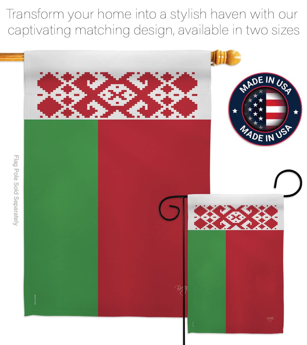Belarus Garden Flag Set with Stand - Double-Sided Yard Decor for Home & Gifts