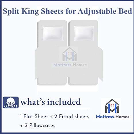 5-Piece Split King Sheet Set - 600 Thread Count 100% Long Staple Cotton for Adjustable Beds | Ultra Soft & Breathable | Dark Grey Solid Color | Perfect for Adjustable Bed Frames, Master Bedrooms & Luxury Sleep