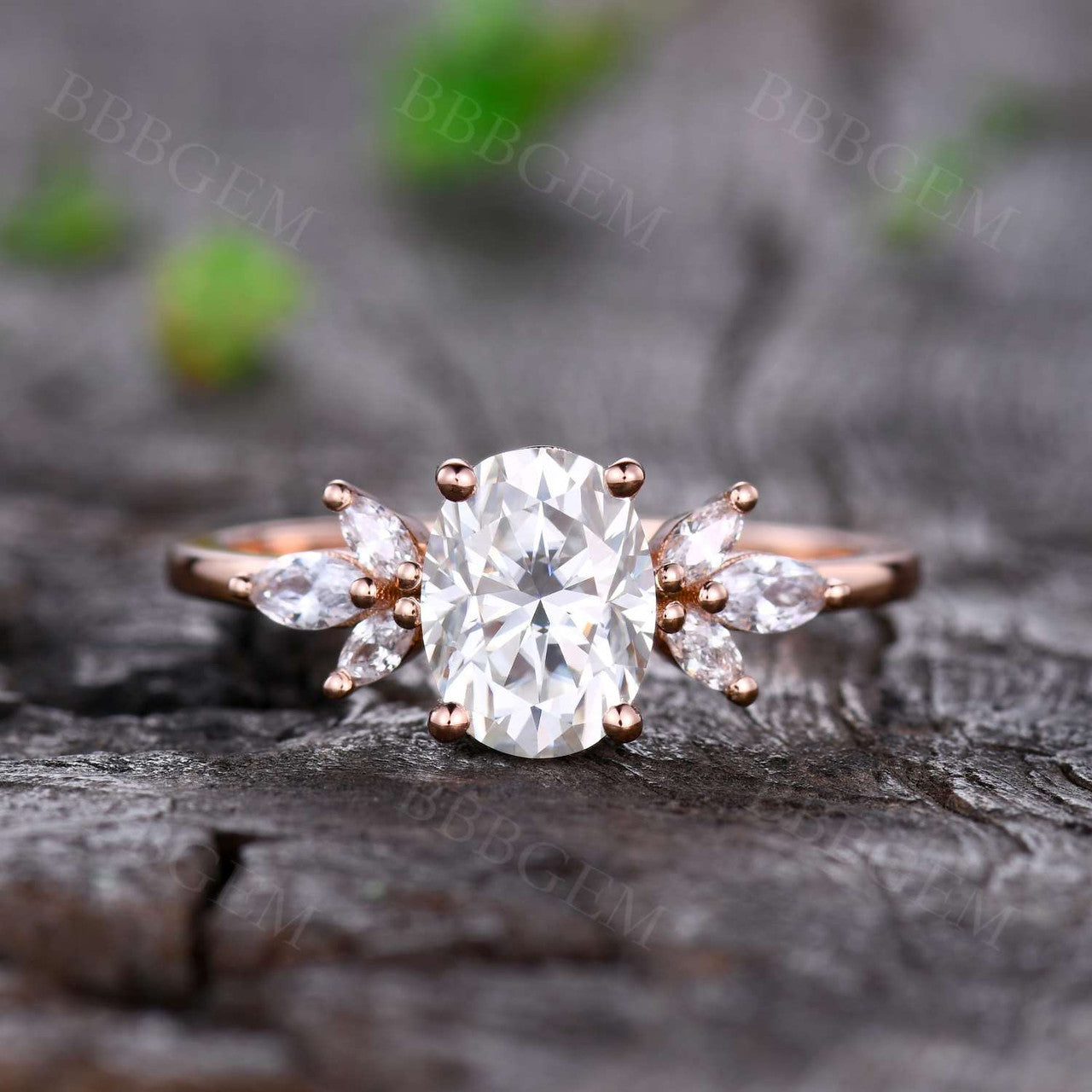 14K Rose Gold Oval Moissanite Engagement Ring - Wedding, Promise & Anniversary Jewelry for Women | Perfect for Proposals, Bridal Sets & Special Occasions