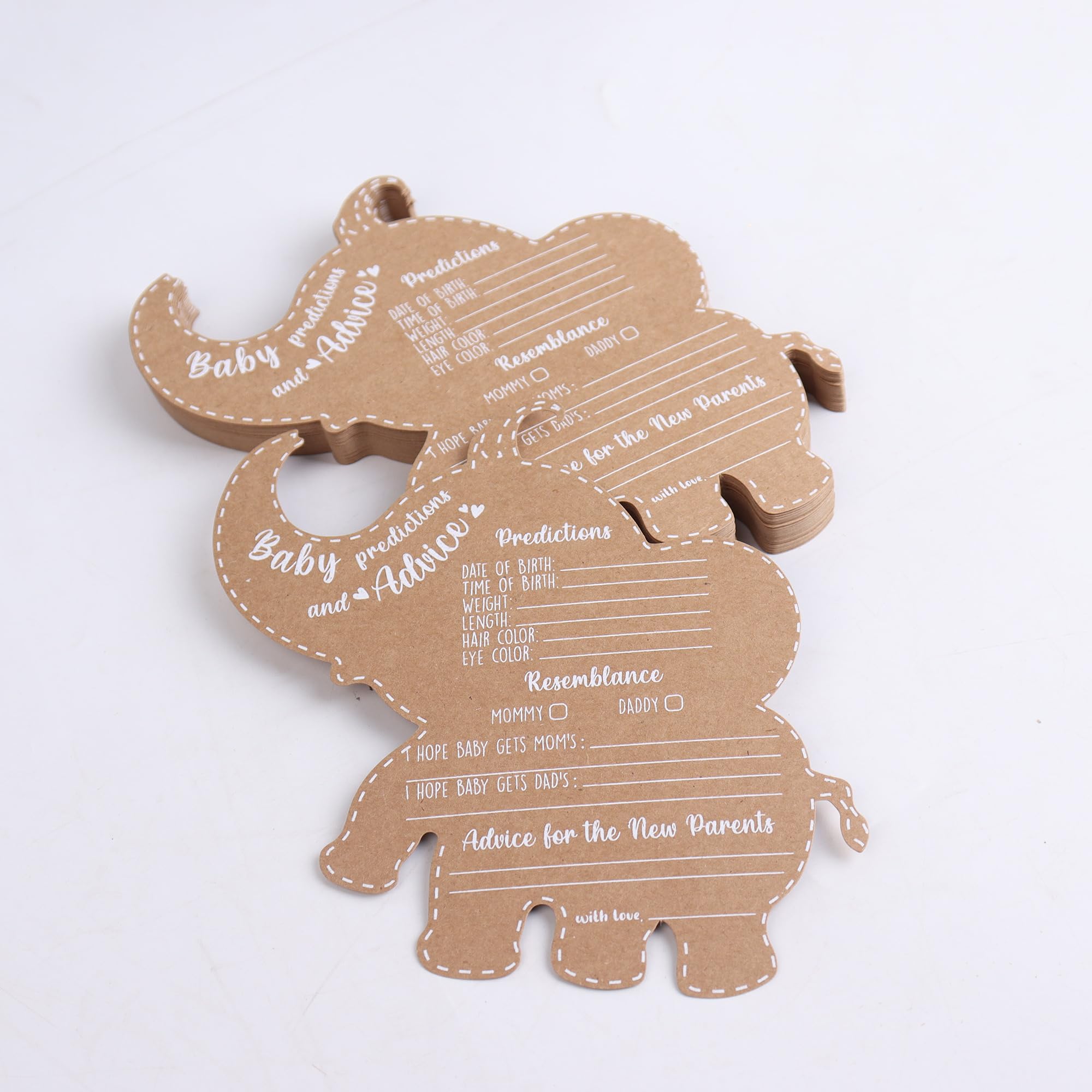 **Baby Shower Games & Advice Cards for Parents to Be - Elephant Safari Jungle Theme - Set of 50 - Perfect for Baby Showers, Gender Reveals & Nursery Decor**