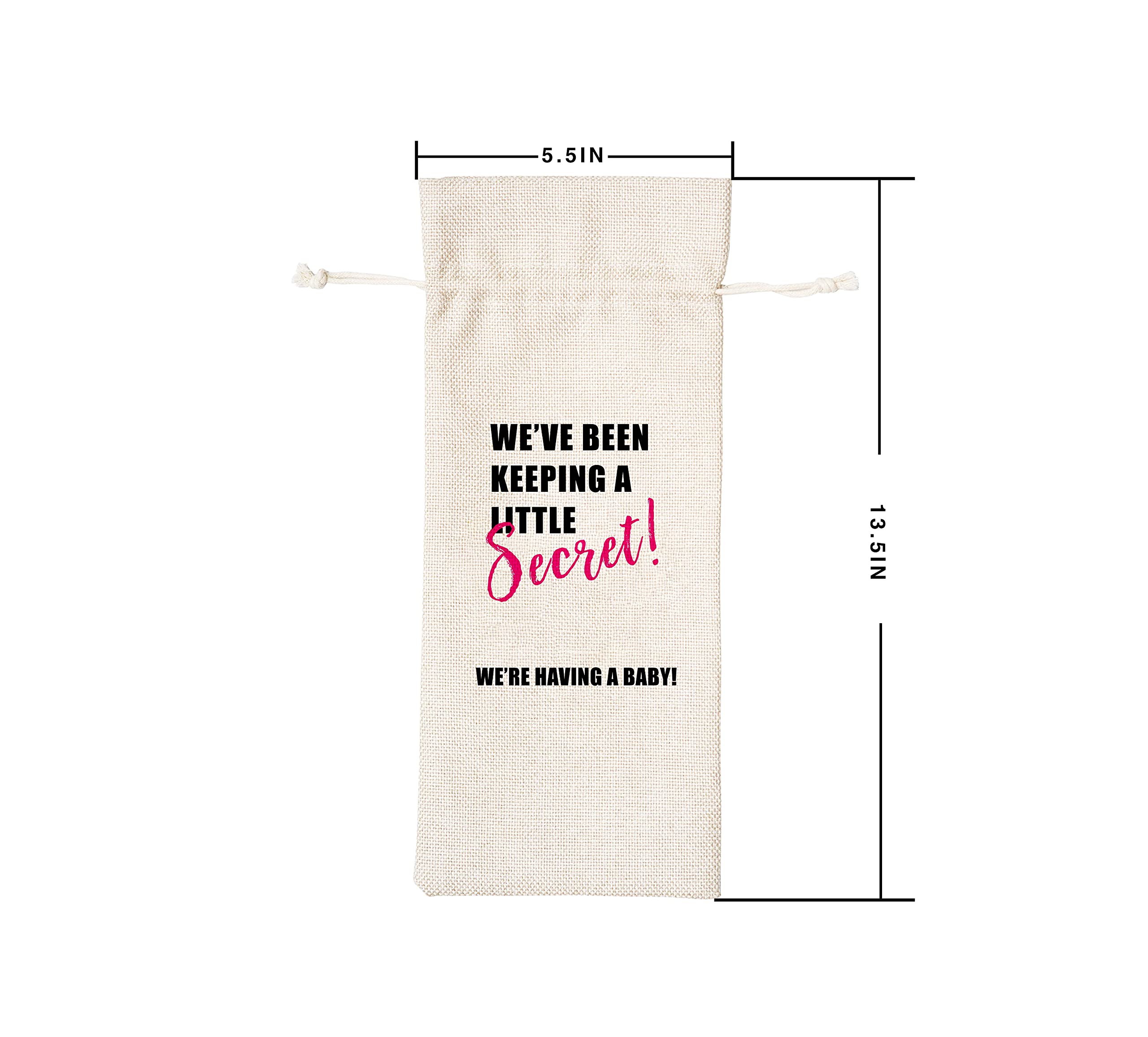 Baby Announcement Wine Bag - Elegant Pregnancy Reveal Gift for New Parents - Perfect for Baby Showers, Gender Reveals & Celebrations - 1 Pc (B032)