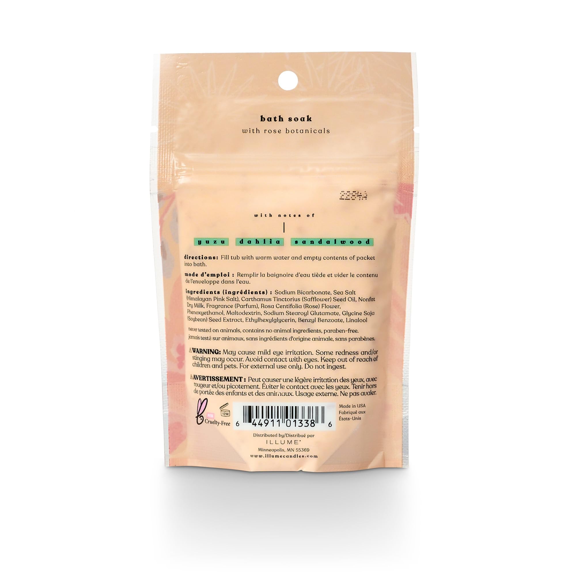ILLUME Go Be Lovely Bath Soak with Rose Botanicals & Blood Orange Dahlia - Relaxing Aromatherapy for Stress Relief & Self-Care at Home
