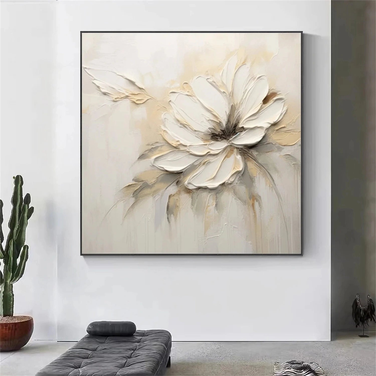 Beautiful Flower and Tree Painting #FT140 - Handmade Canvas Art for Home Decor, Living Room, Bedroom & Office Wall