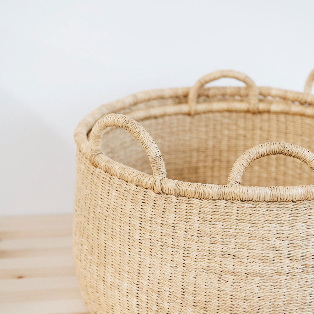 Stylish Poppy Floor Basket Medium - Handwoven Storage Basket for Home Decor, Organizing Blankets, Toys & More | Perfect for Living Room, Bedroom & Nursery