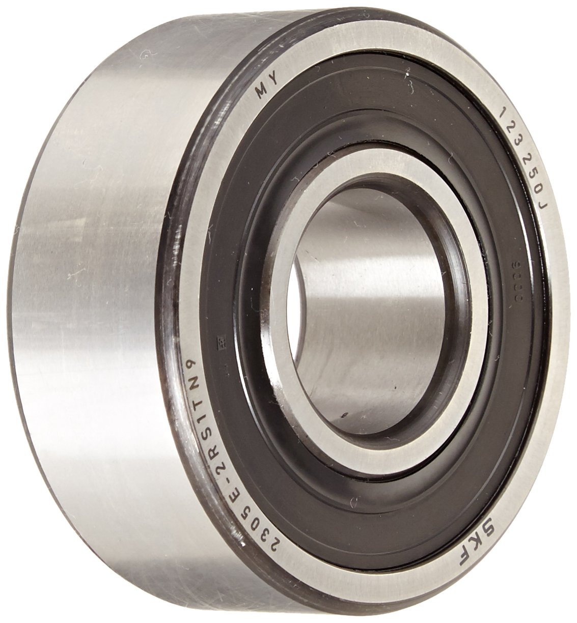 SKF 2305 E-2RS1TN9 Double Row Self-Aligning Ball Bearing - ABEC 1 Precision, Double Sealed, Plastic Cage, 25mm Bore x 62mm OD x 24mm Width - Metric Size for Industrial Machinery, Conveyors, and Heavy Equipment Applications