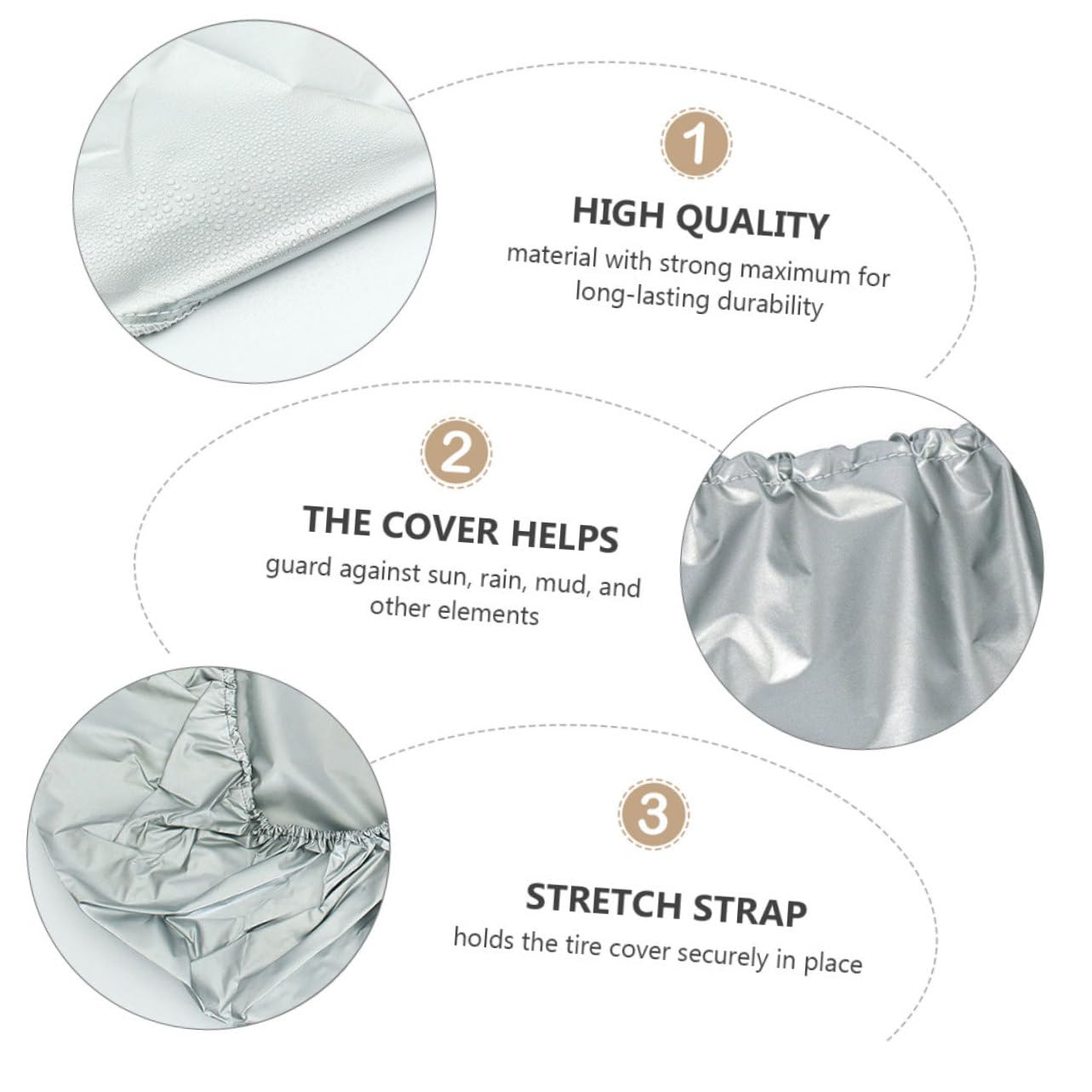Waterproof Car Tire Covers Set for 27-29 Inch Tires - Heavy Duty UV Protection with Drawstring Closure - Perfect for RV, SUV, and Truck Storage & Travel Protection