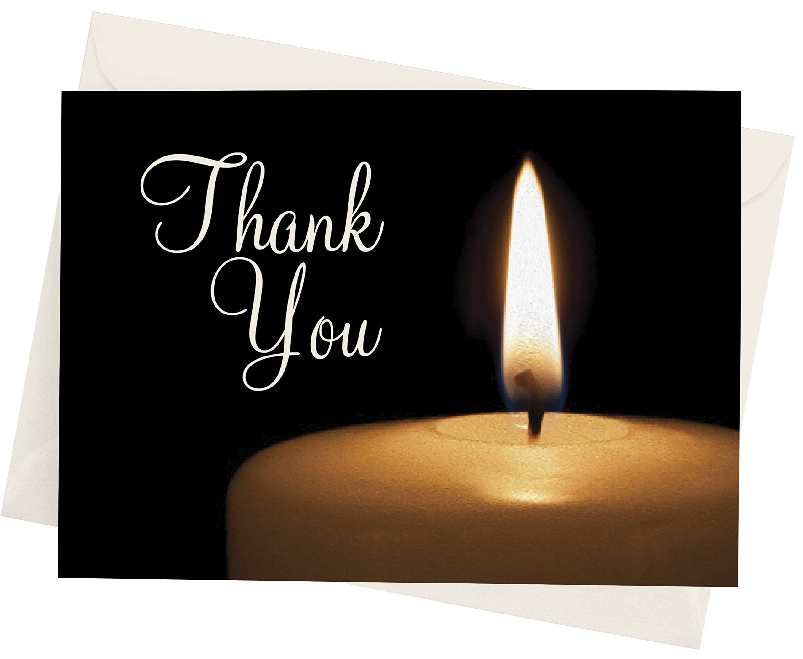 MPC Brands Religious Funeral Thank You Cards with Envelopes - 25 Pack Sympathy Bereavement Cards with Pre-Printed Message - Perfect for Memorial Services, Condolence Gifts & Grieving Families