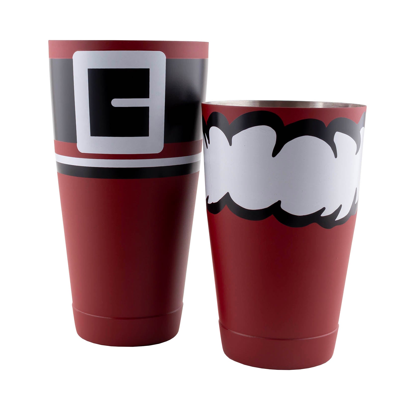 BarConic® Santa Weighted Cocktail Shaker Set - 18oz & 28oz Stainless Steel Bartending Tools - Perfect for Holiday Parties, Home Bars & Professional Mixology