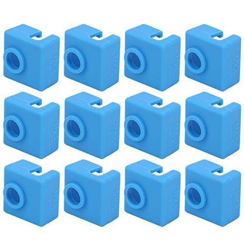 12pcs High-Temperature Resistant Silicone Socks for MK7/8/9 3D Printer Heater Block - Durable Aluminum Cover & Insulation Sleeve Accessory | Perfect for Ender 3, CR-10, Prusa Printers & DIY 3D Printing Projects