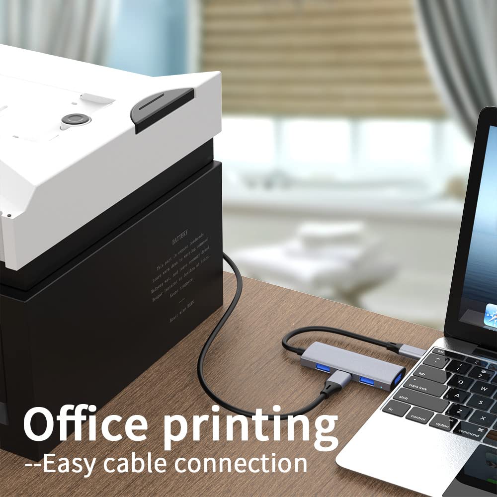 3-in-1 USB Hub with 3 USB 2.0 Ports & 1 USB 3.0 Port - High Speed Data Transfer Adapter for Laptop, PC, Mac - Perfect for Office, Home & Travel Use