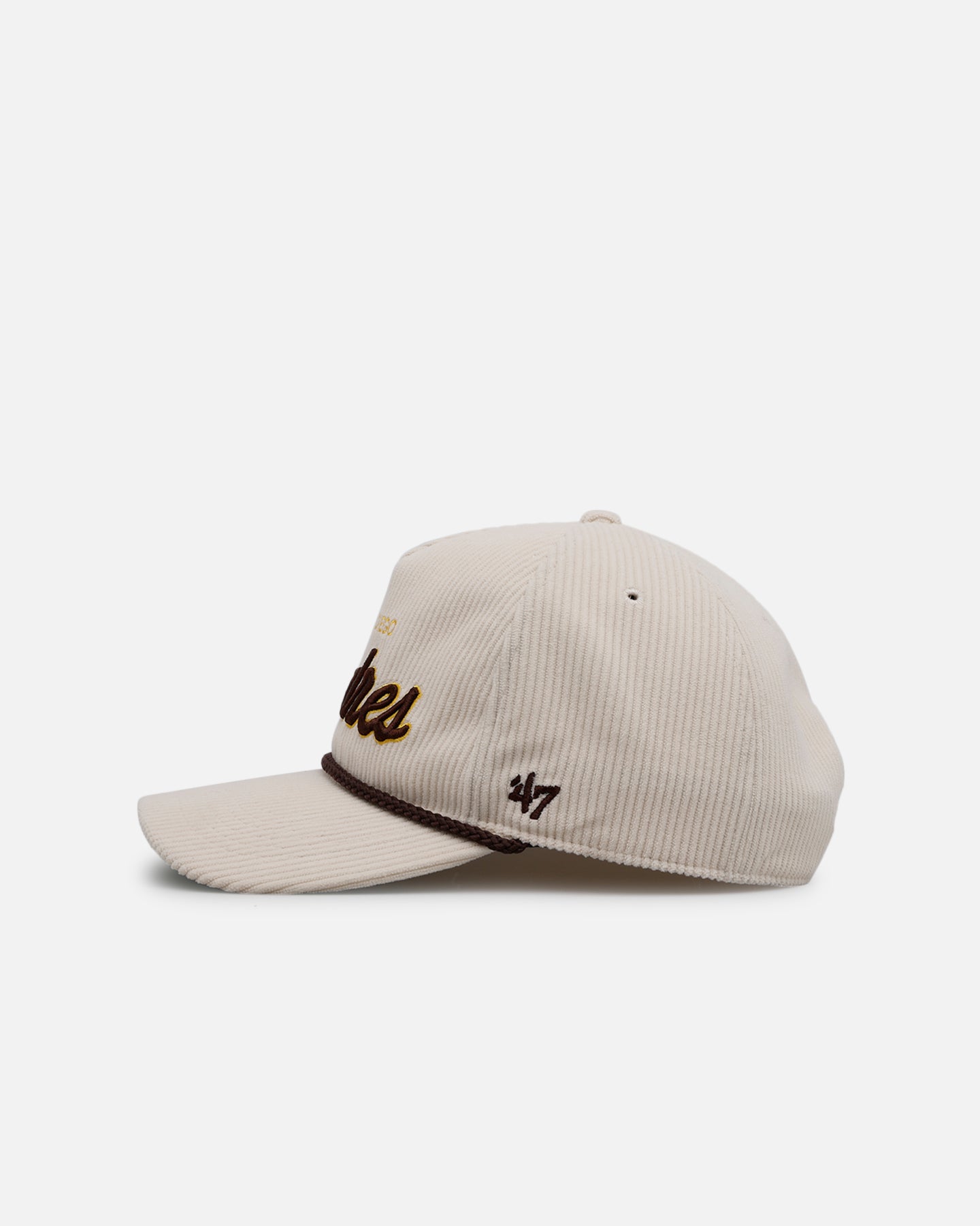 47 Brand San Diego Padres 'Natural Script' Premium Corduroy Snapback Hat - Official MLB Licensed Baseball Cap for Men & Women - Perfect for Game Day, Sports Events & Casual Wear