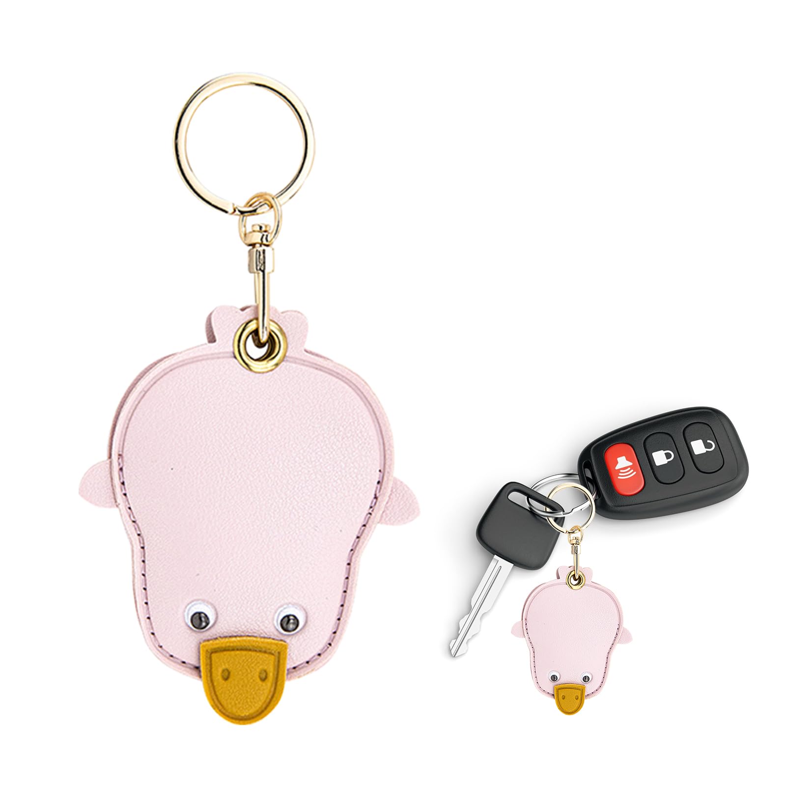 Premium Leather Keychain Holder for Apple AirTag - Anti-Scratch Protective Cover with Key Ring | Secure & Stylish Airtag Case for Keys, Bags & Travel Accessories