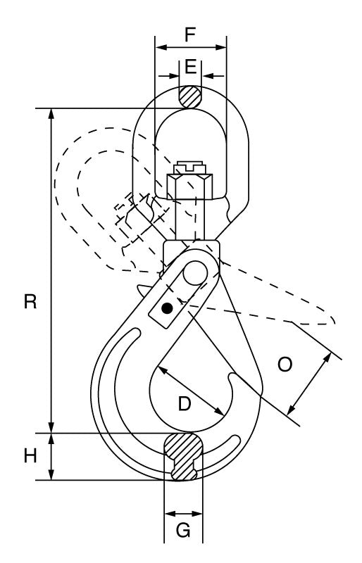Heavy Duty Grade 10 Swivel Self-Locking Hook - 3/8