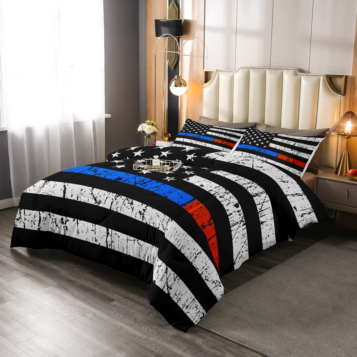 USA Flag Comforter Set - Full Size Patriotic Bedding with 1 Comforter & 2 Pillowcases - Stars & Stripes Theme for Kids Boys Girls - Perfect for 4th of July, Independence Day & American Pride Decor
