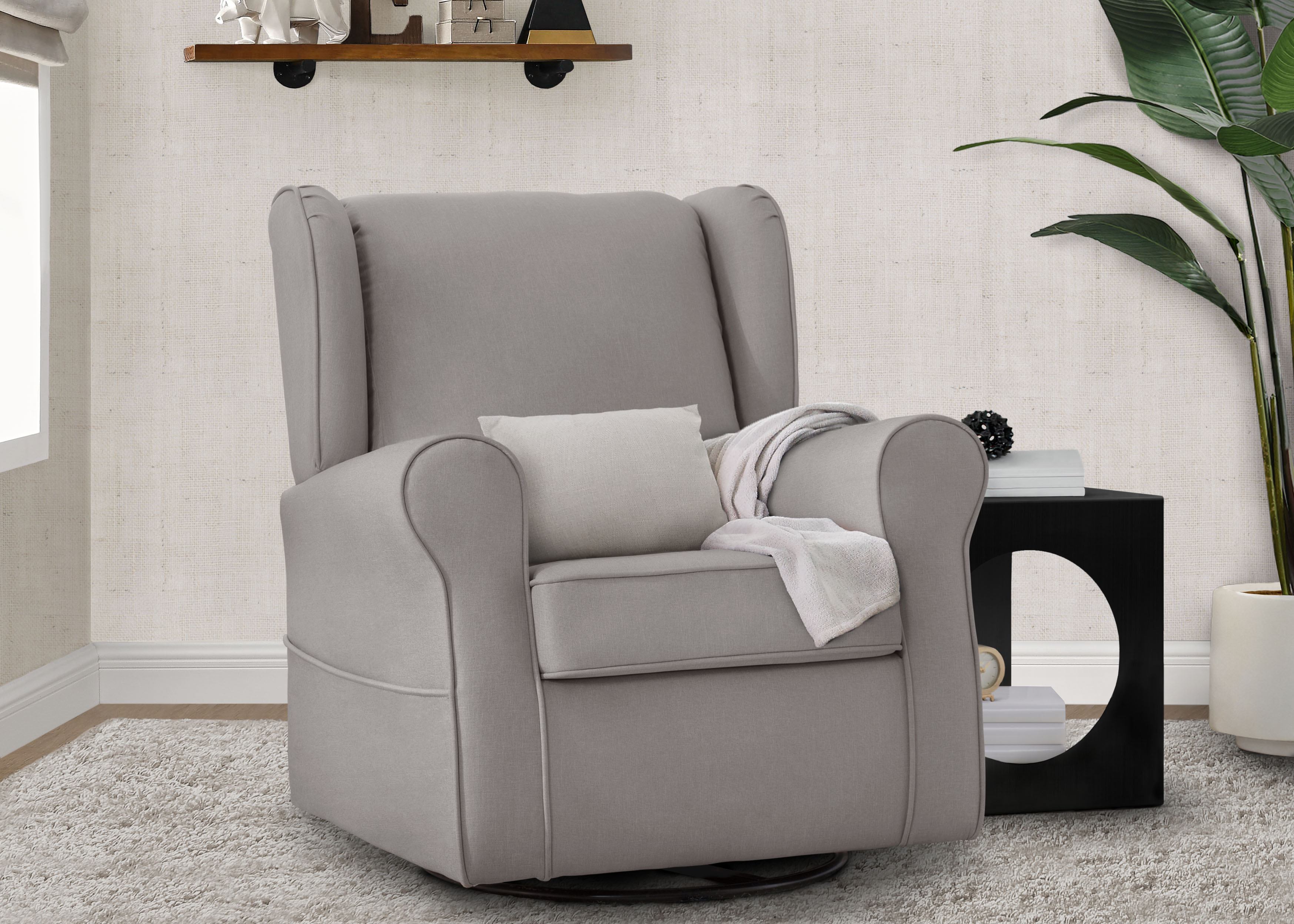 Reston Nursery Glider Swivel Rocker Chair - Comfortable Baby Rocking Chair for Nursery, Breastfeeding & Relaxing - Perfect for Nursing, Reading & Soothing Baby to Sleep