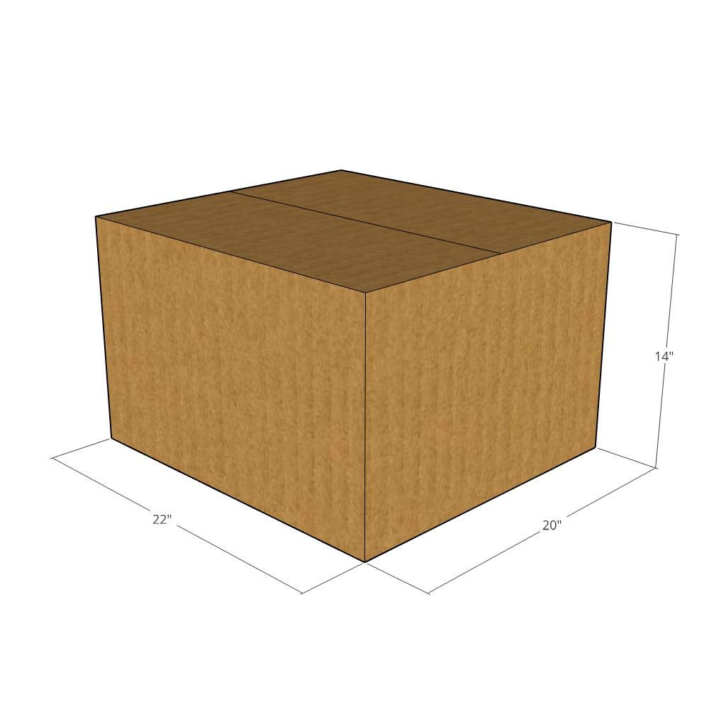 22x20x14 Inch 175 LBS ECT 32 Corrugated Shipping Boxes - Heavy Duty Moving & Storage Boxes for Ecommerce, Packing, and Home Organization